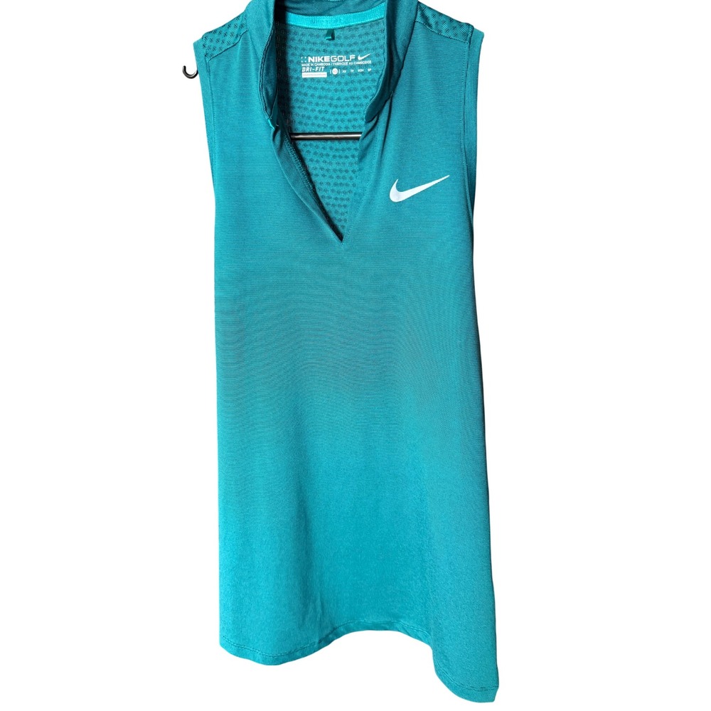 Nike Golf Dri-FIT Sleeveless Polo Shirt Teal Size XS